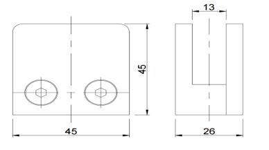 Pinza cuadrada para tubo cuadrado