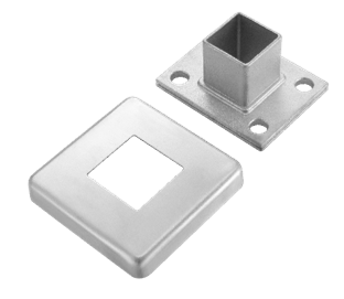 Conjunto base para tubo cuadrado